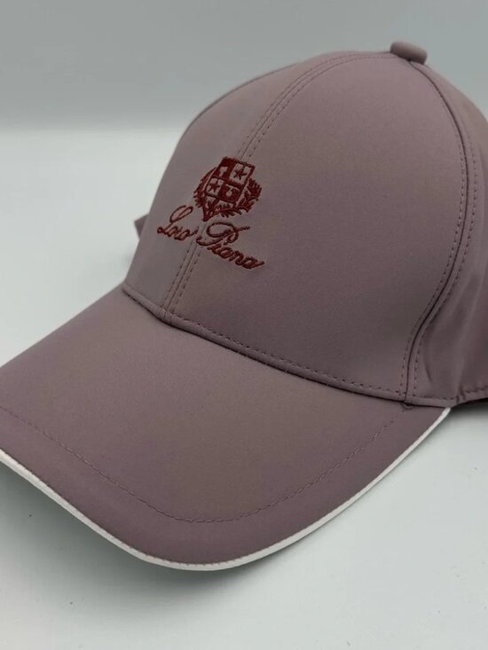Loro Piana Pale Pink Storm System Cashmere Cap Mauve & White Trim Made in Italy main image 11